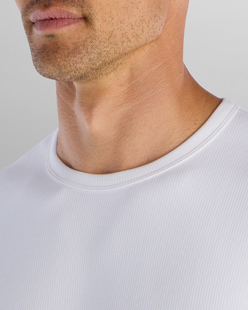 Micro Rib Short Sleeve Drop-Cut