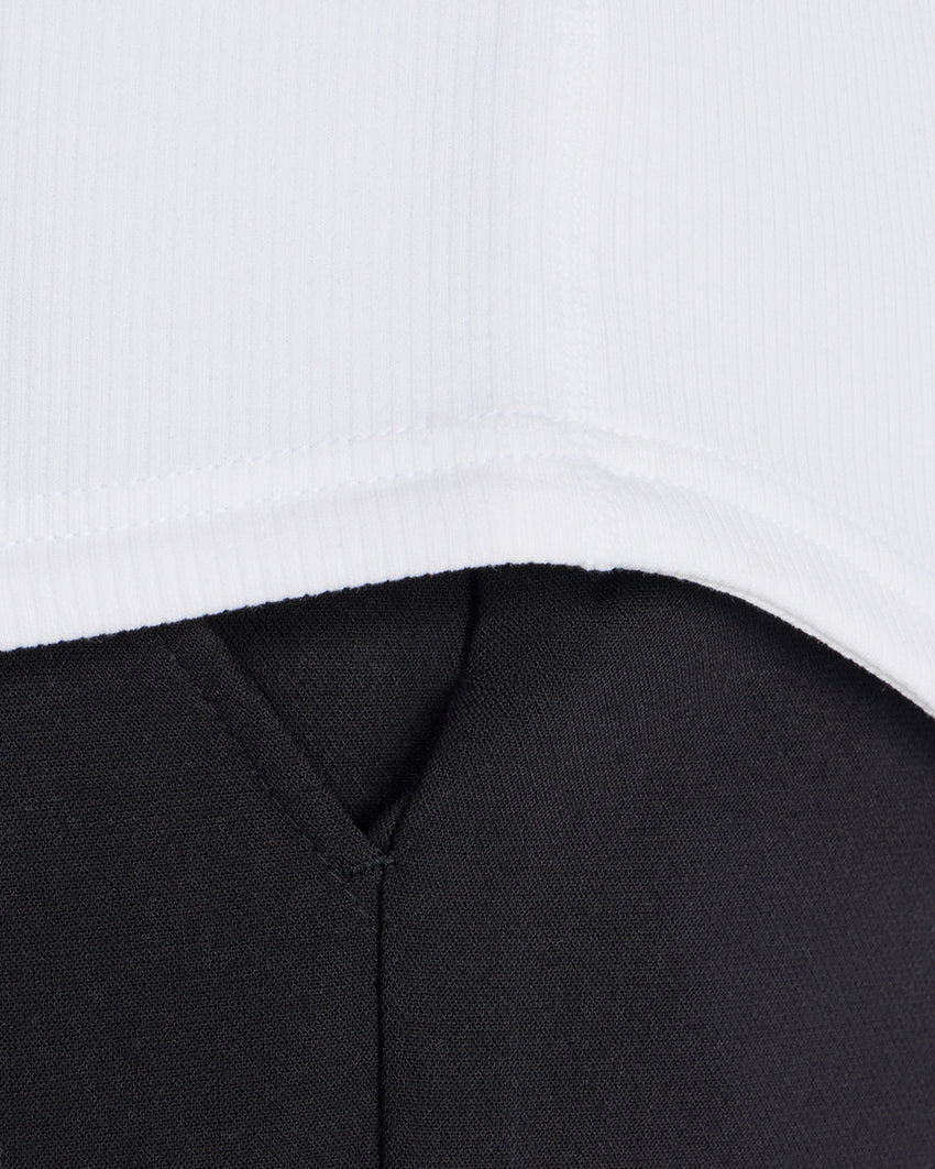 Micro Rib Short Sleeve Drop-Cut