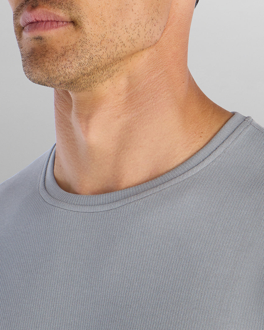 Micro Rib Short Sleeve Split-Hem