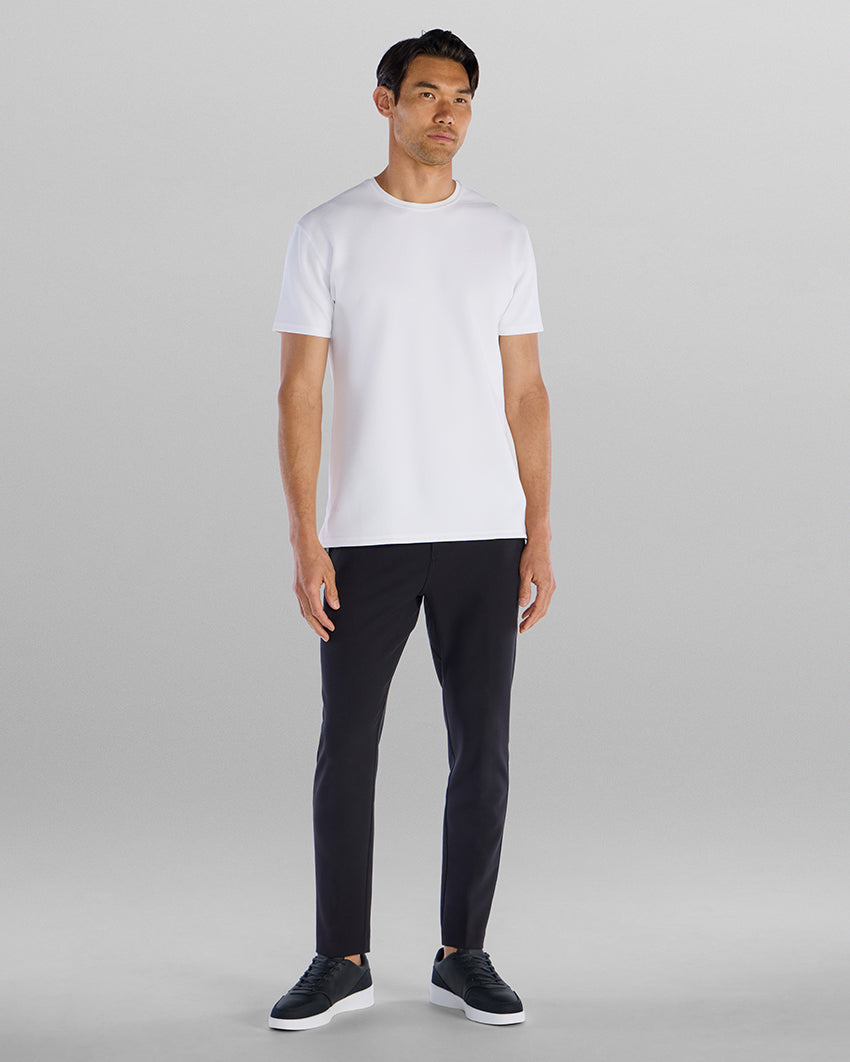 Micro Rib Short Sleeve Split-Hem