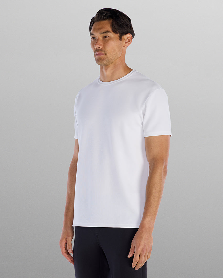 Micro Rib Short Sleeve Split-Hem