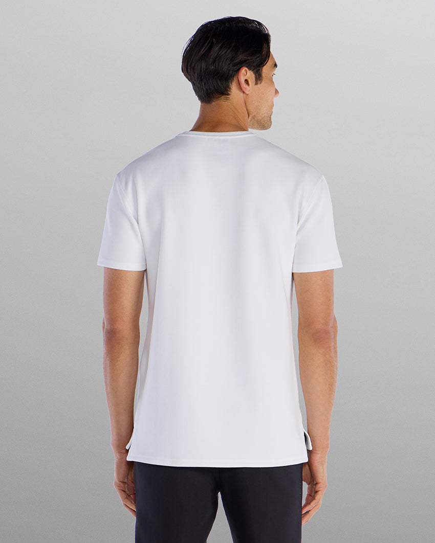 Micro Rib Short Sleeve Split-Hem