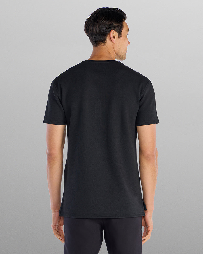 Micro Rib Short Sleeve Split-Hem