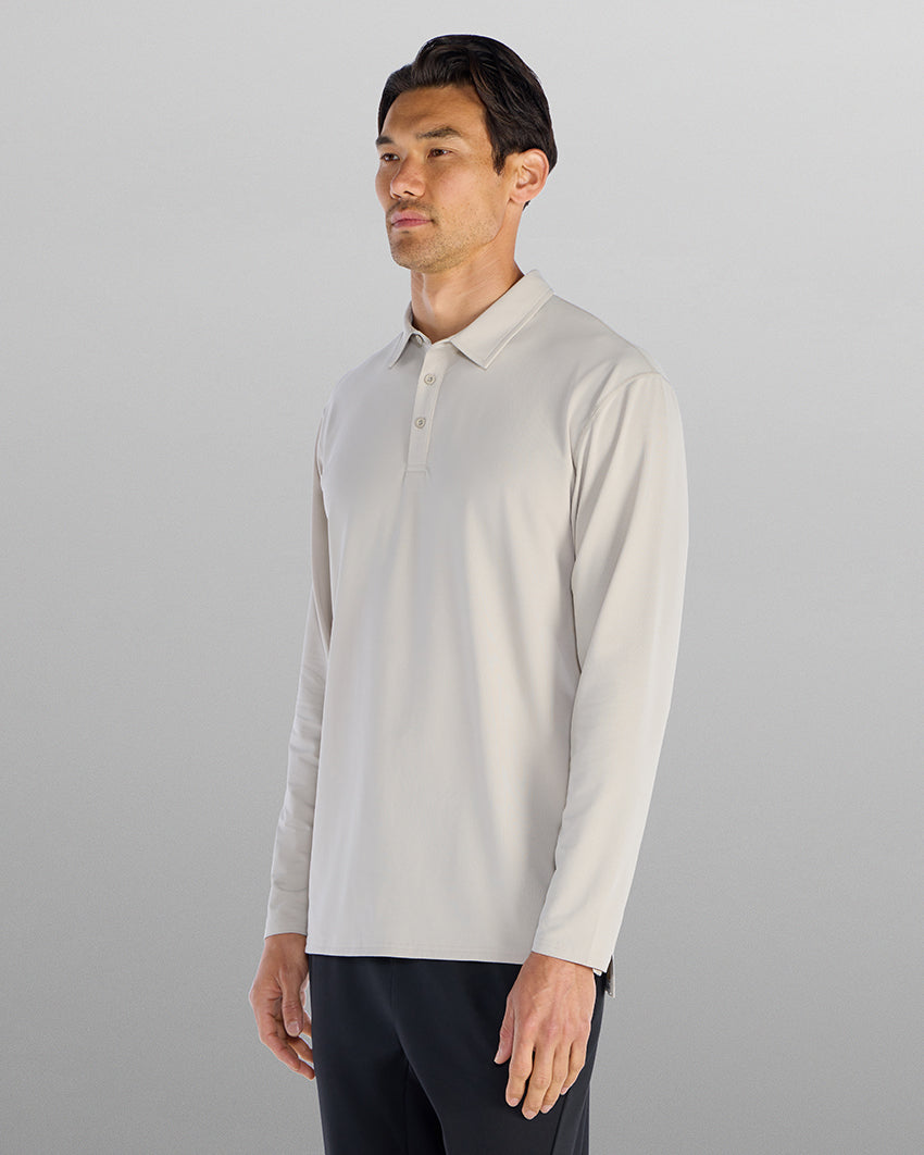 Pulse Long Sleeve Split-Hem Polo