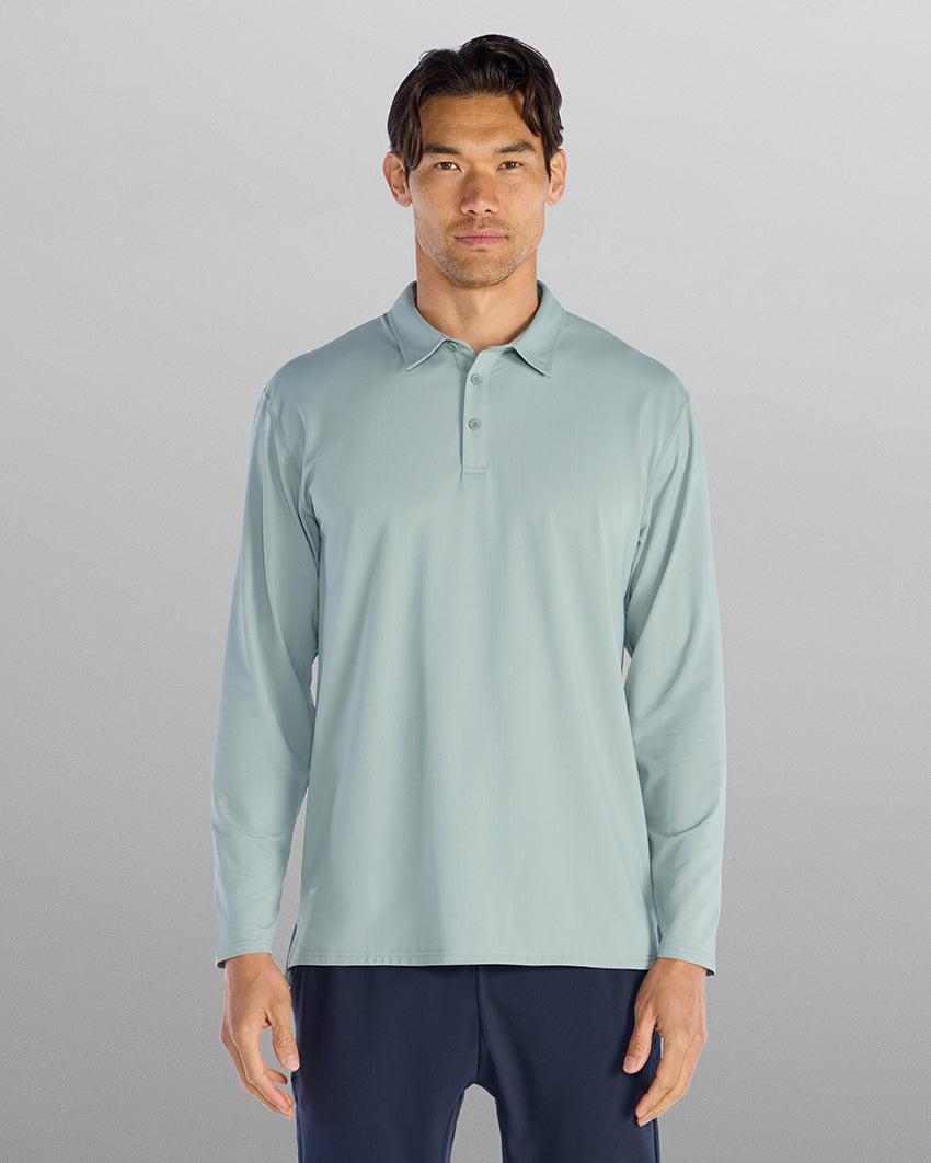 Pulse Long Sleeve Split-Hem Polo