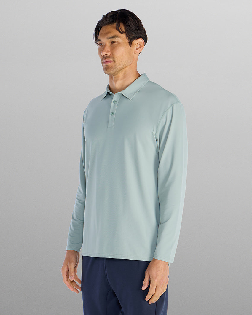 Pulse Long Sleeve Split-Hem Polo