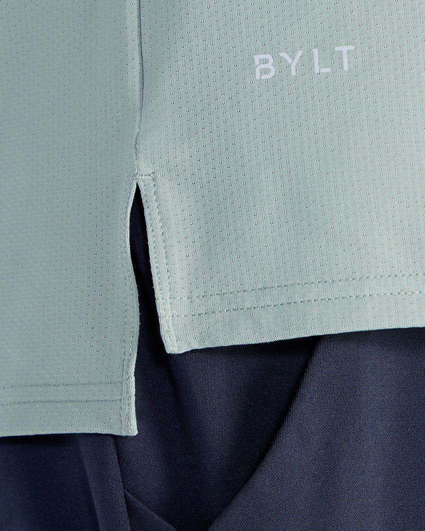 Pulse Long Sleeve Split-Hem Polo