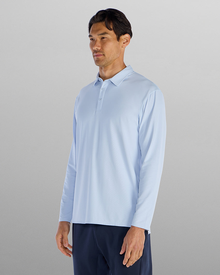Pulse Long Sleeve Split-Hem Polo