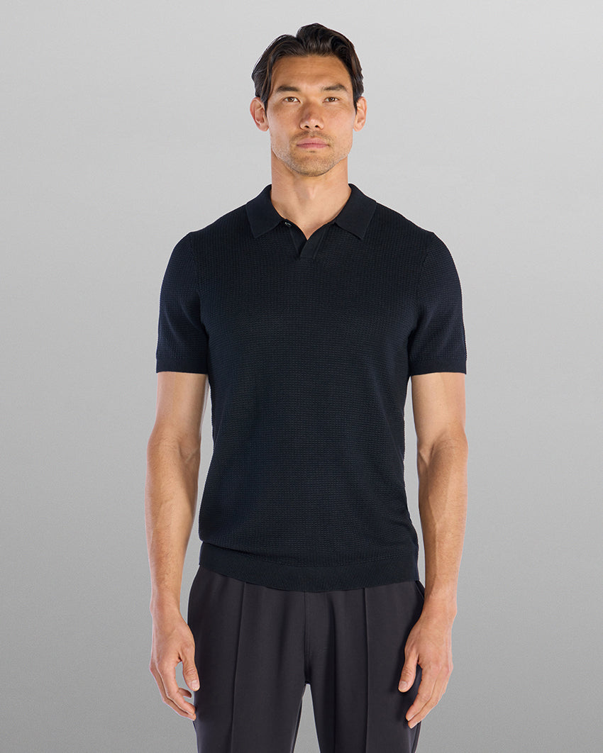 Textured Knit Polo