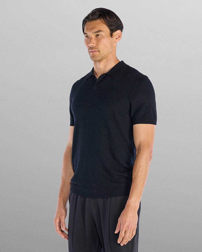 Textured Knit Polo