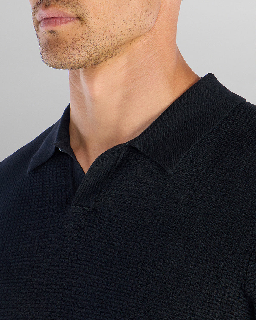 Textured Knit Polo