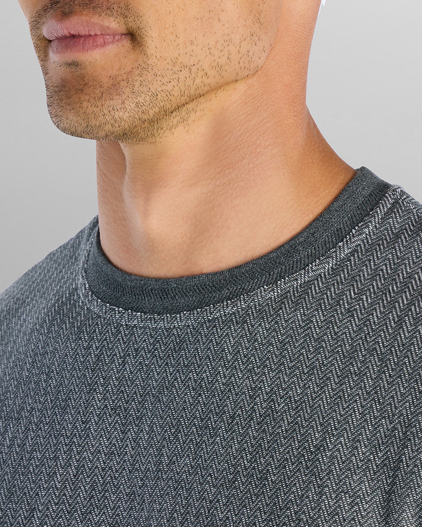 Brushed Herringbone Box Tee