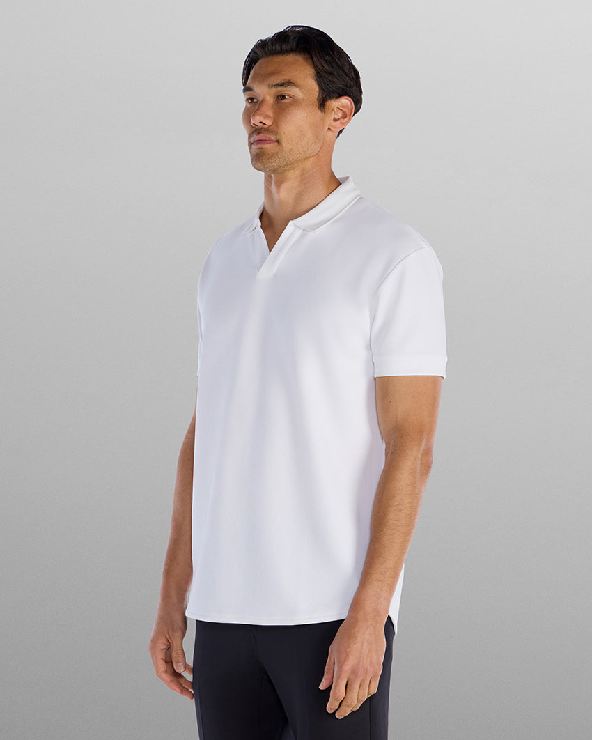 Micro Rib Open V Polo