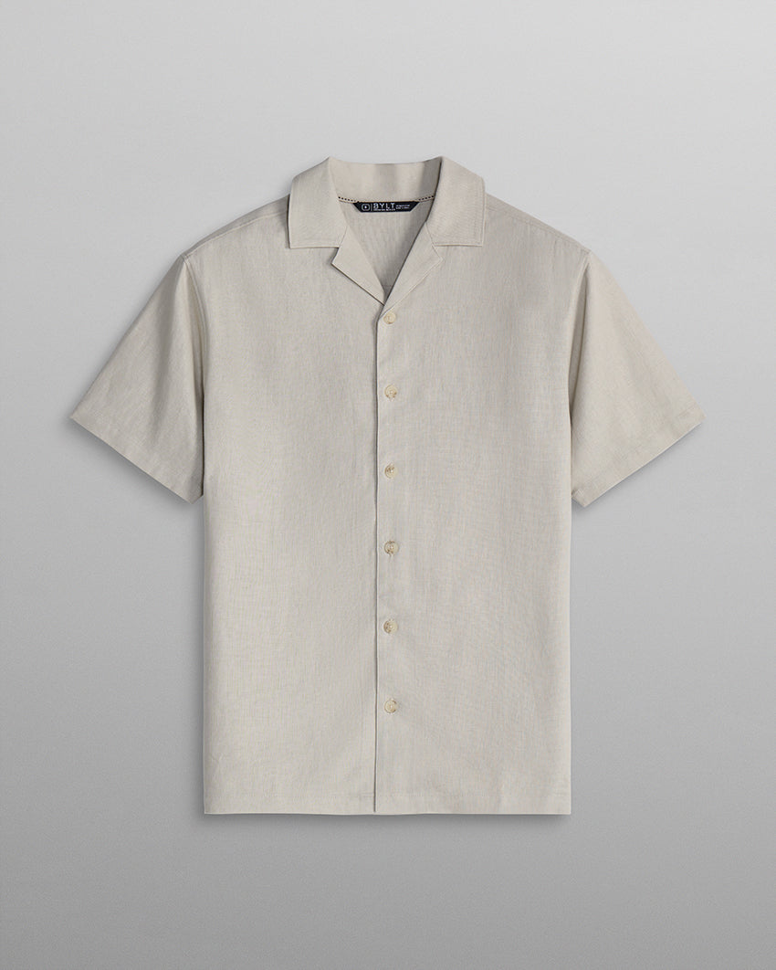 Back to Basics Linen Camp Collar Button Down