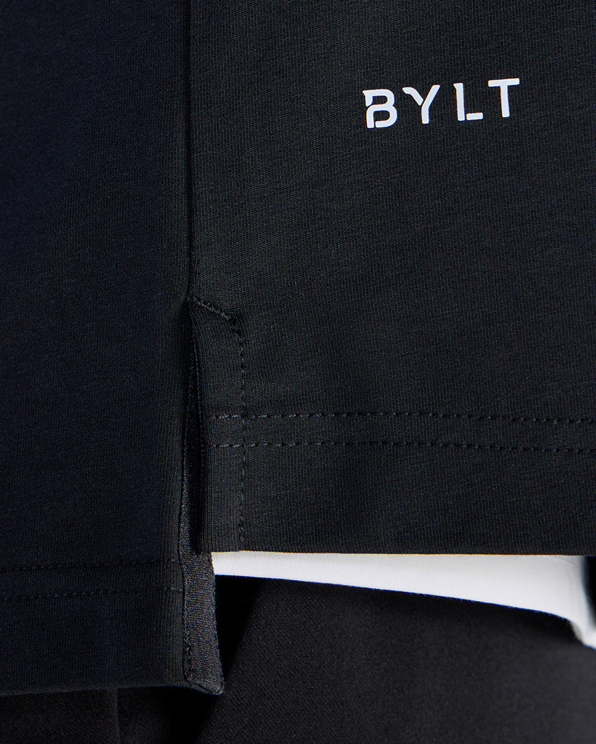 LUX Stand Collar Short Sleeve Button Down