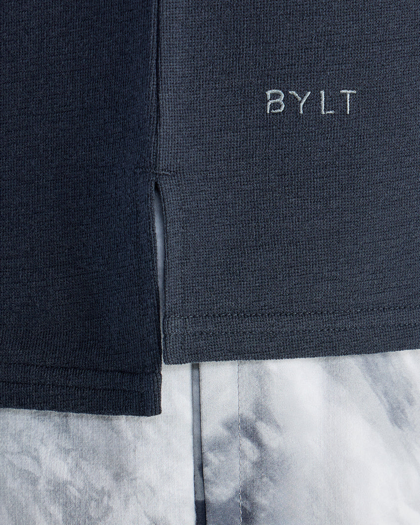 Slub Split Hem Polo