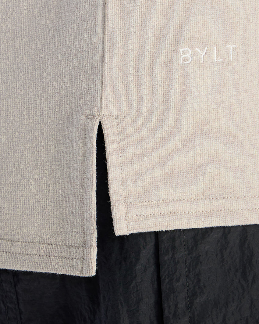 Slub Split Hem Polo