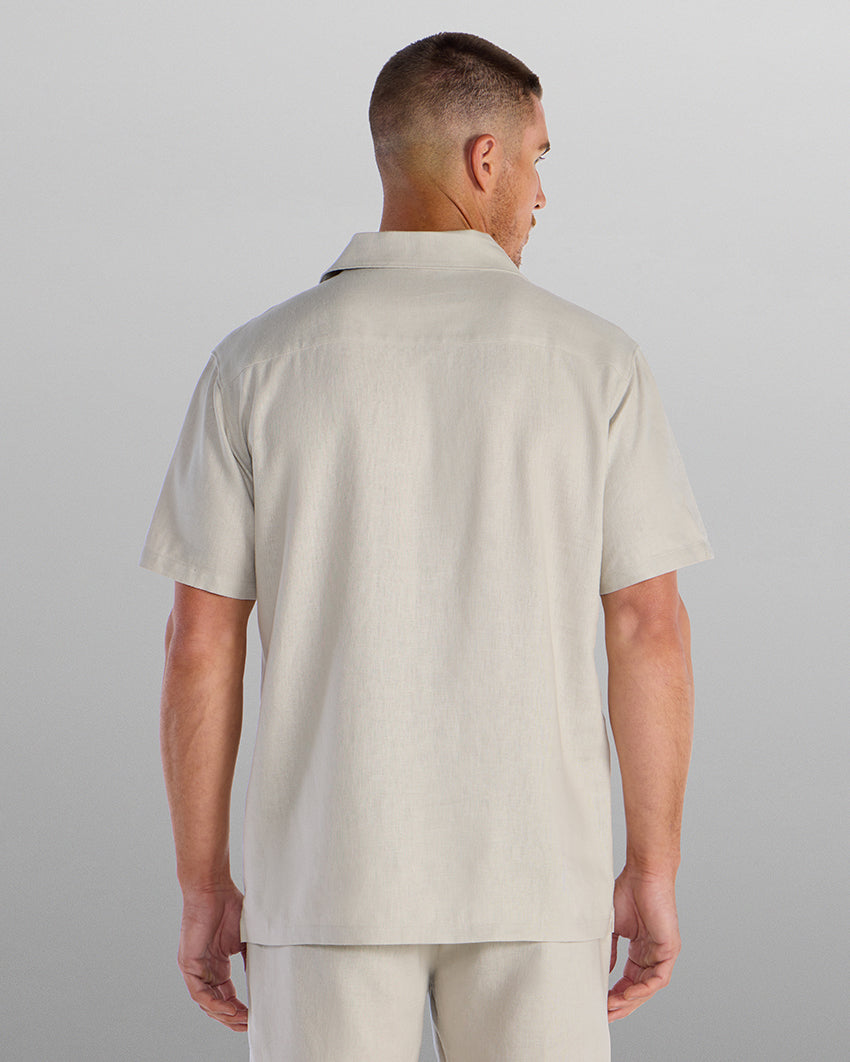 Back to Basics Linen Camp Collar Button Down