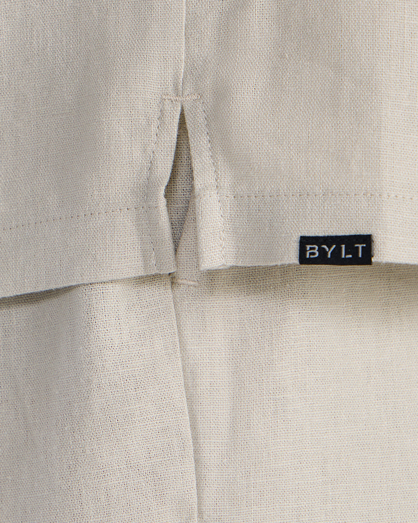 Back to Basics Linen Camp Collar Button Down