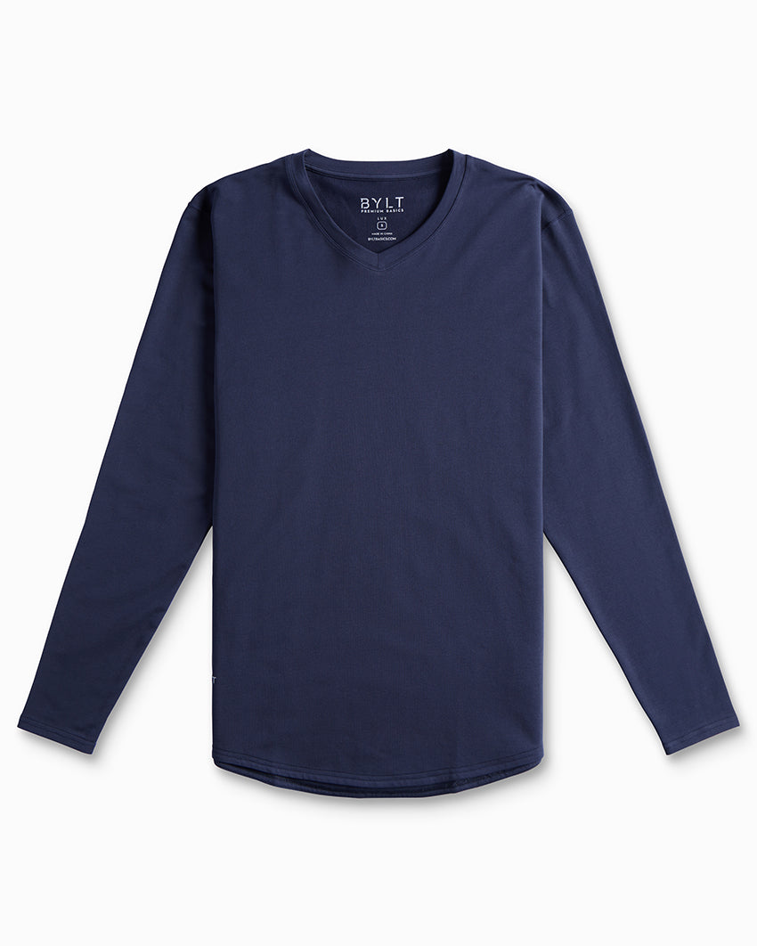 V-Neck Long Sleeve Drop-Cut: LUX