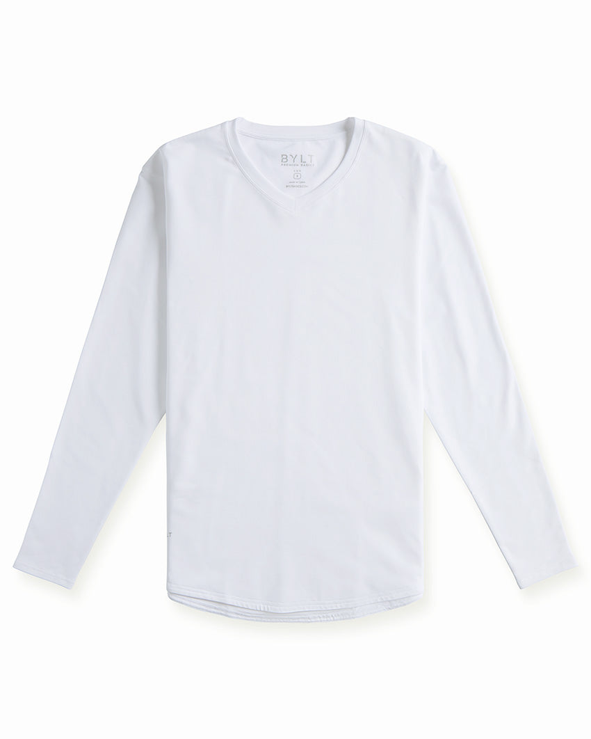 V-Neck Long Sleeve Drop-Cut: LUX