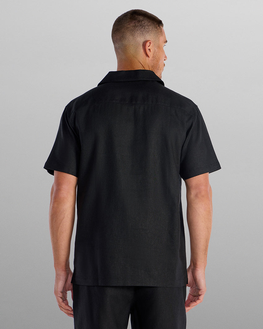 Back to Basics Linen Camp Collar Button Down