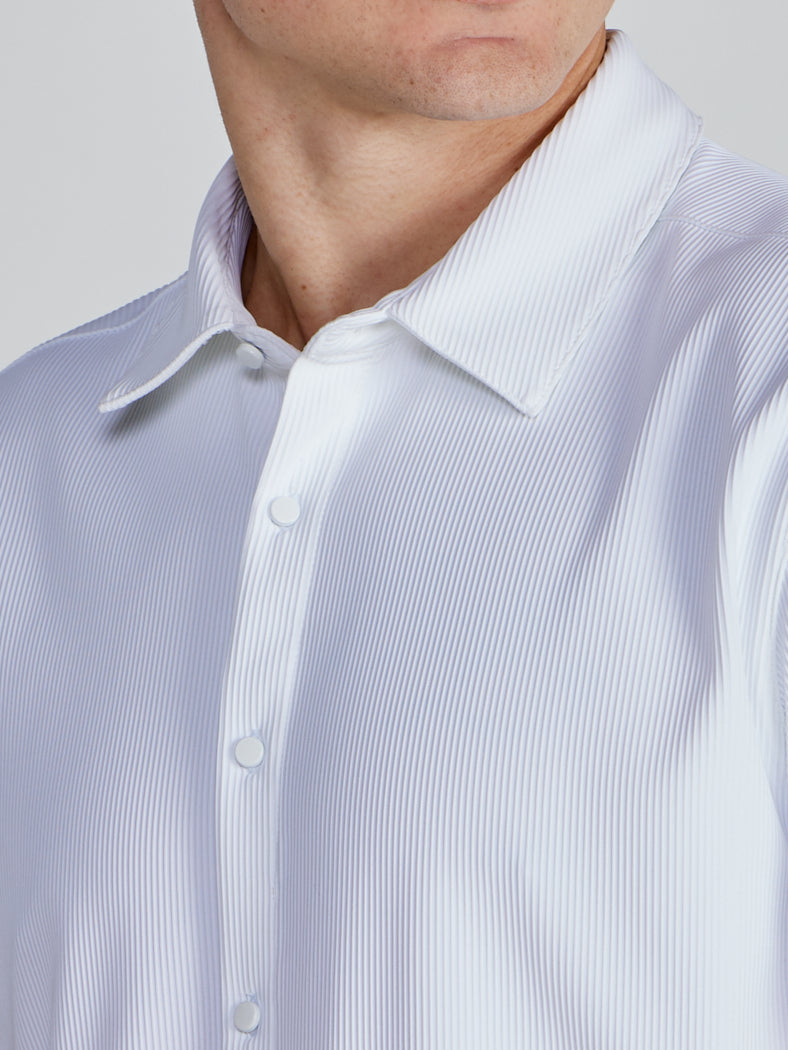 Ribbed+ Short Sleeve Button Down