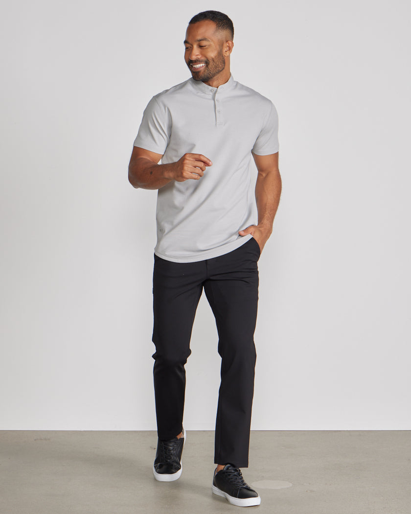 Stand Collar Short Sleeve Polo