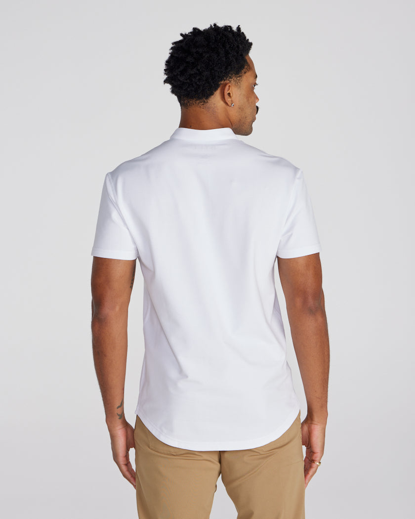 Stand Collar Short Sleeve Polo