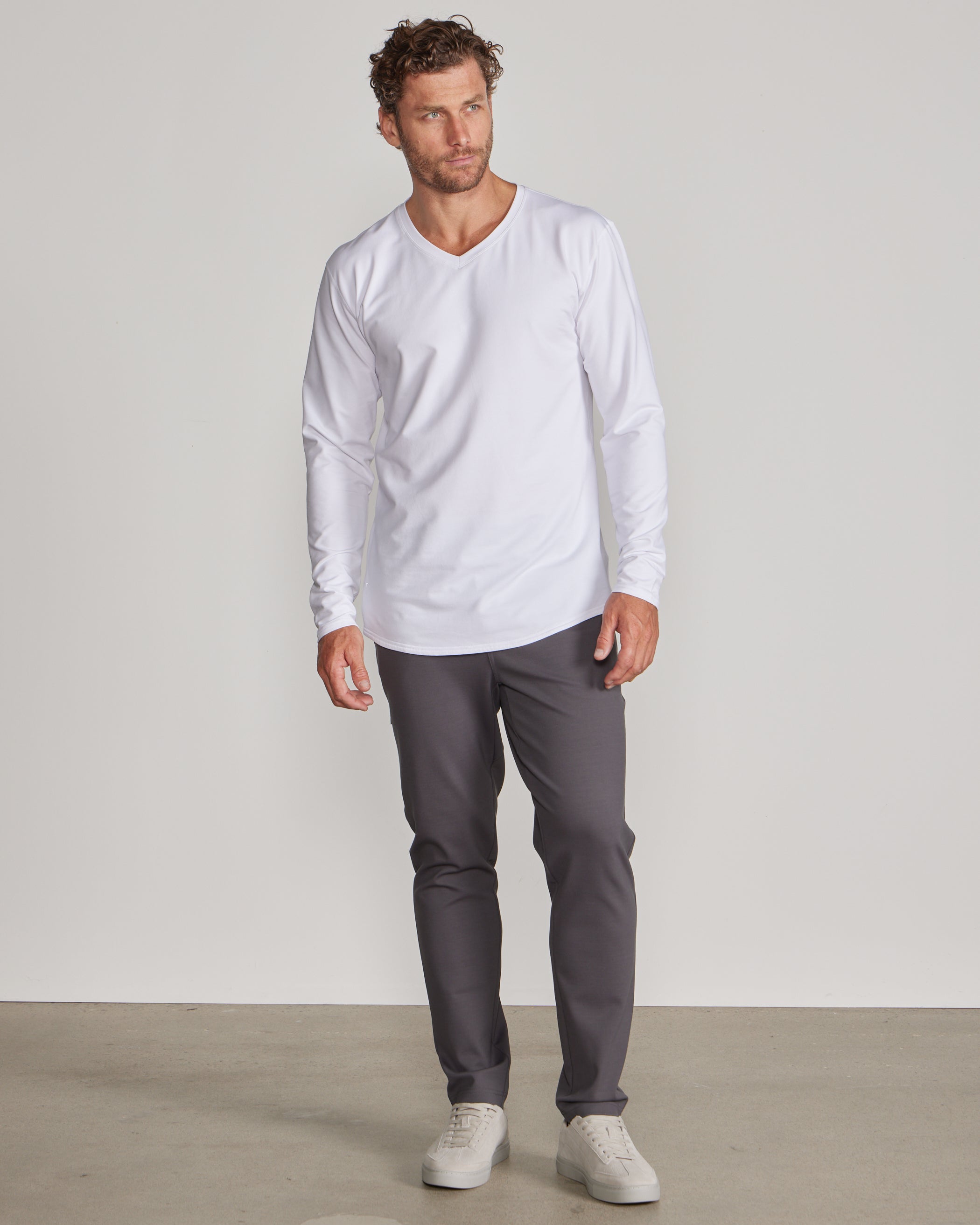 V-Neck Long Sleeve Drop-Cut: LUX