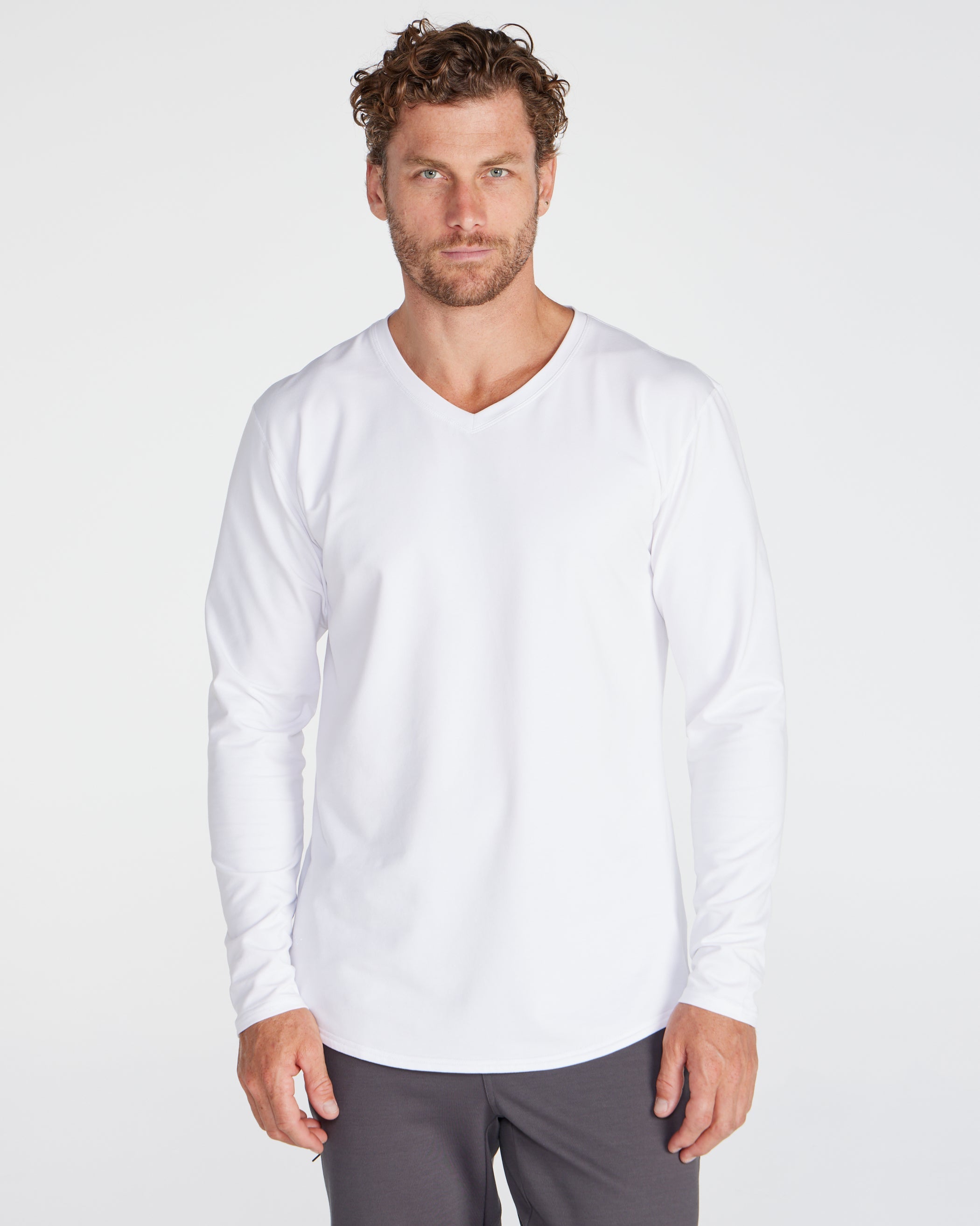 V-Neck Long Sleeve Drop-Cut: LUX