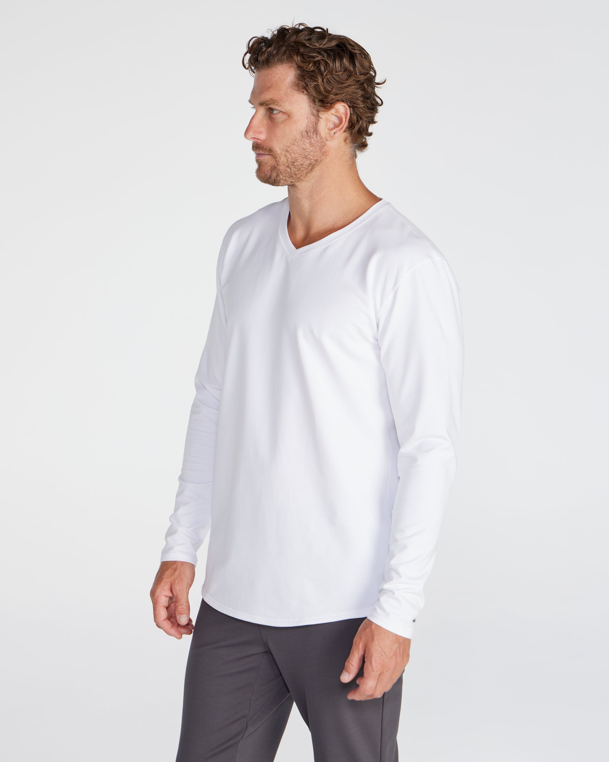 V-Neck Long Sleeve Drop-Cut: LUX