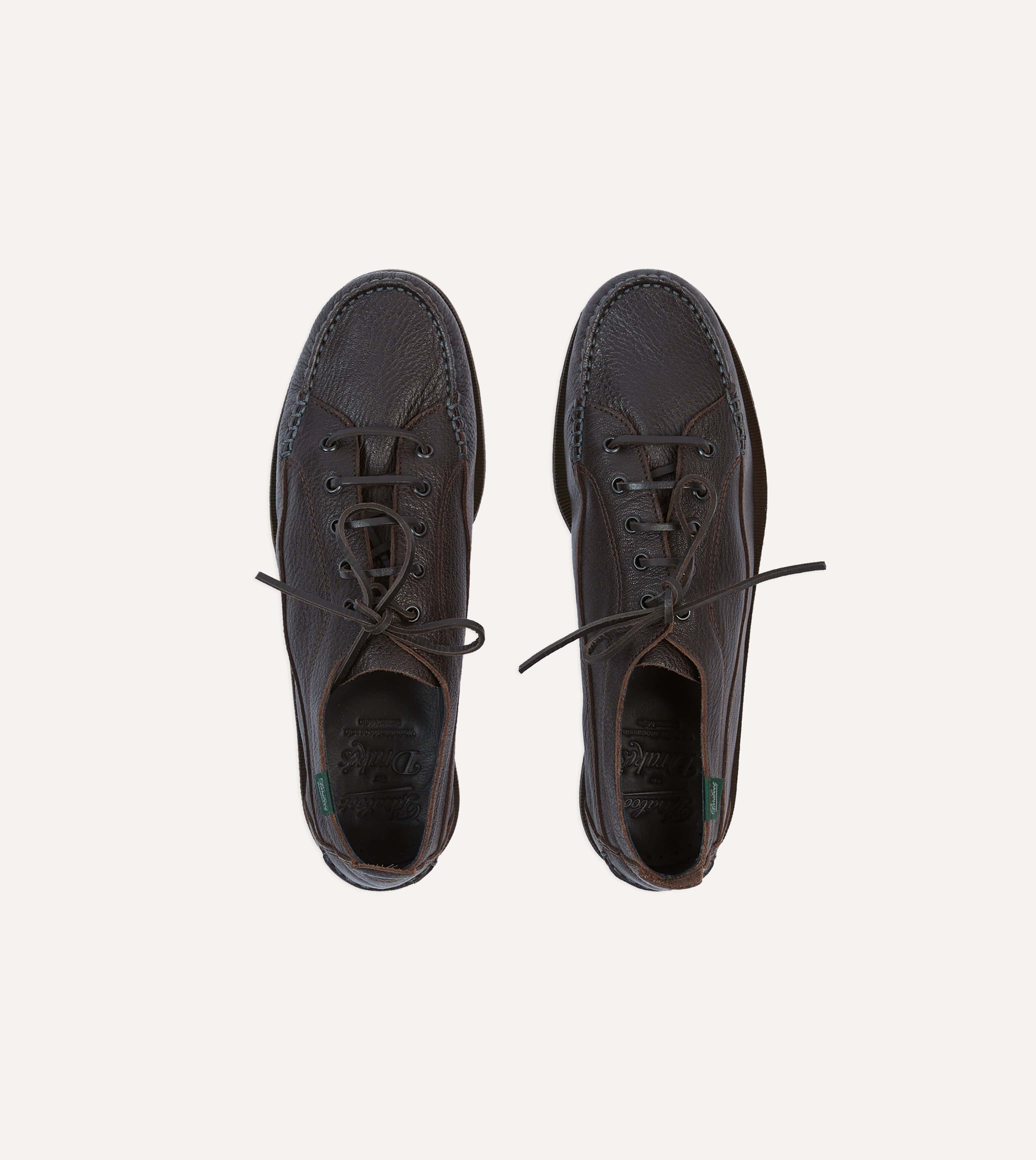 Paraboot for Drake's Malibu Brown Deer Leather Boat Shoe