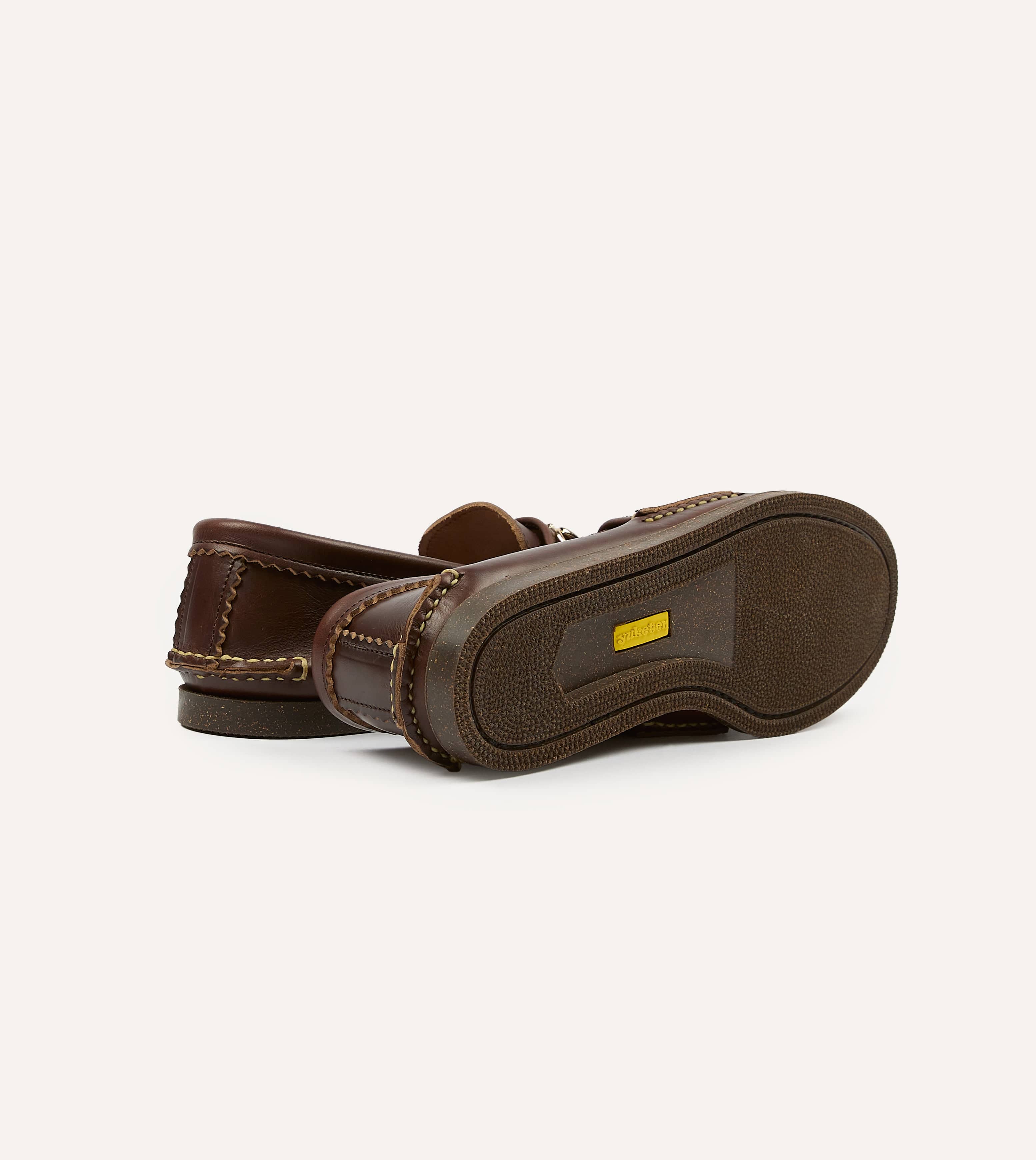 Yuketen Brown Leather Bit Loafer with Camp Sole