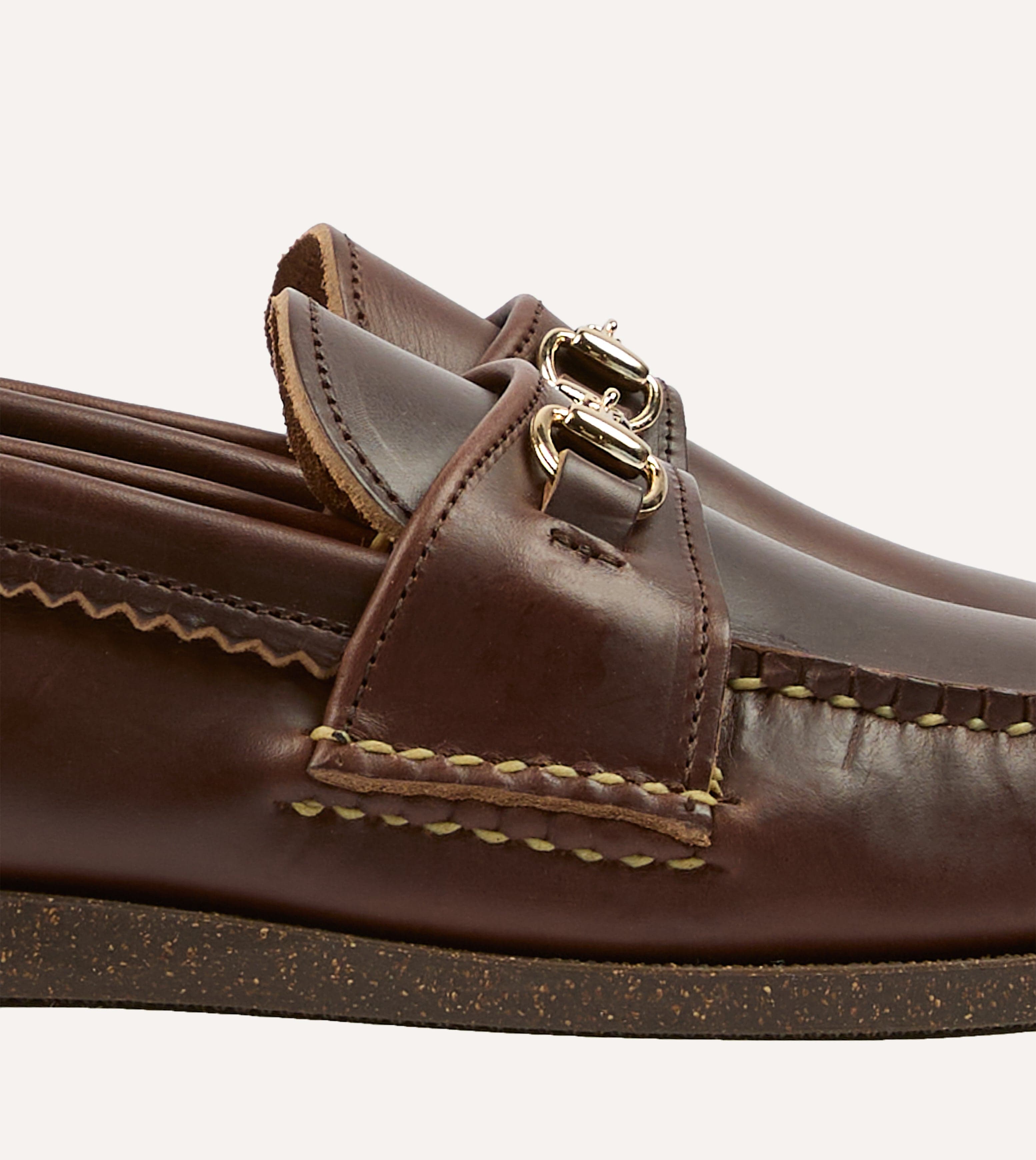 Yuketen Brown Leather Bit Loafer with Camp Sole