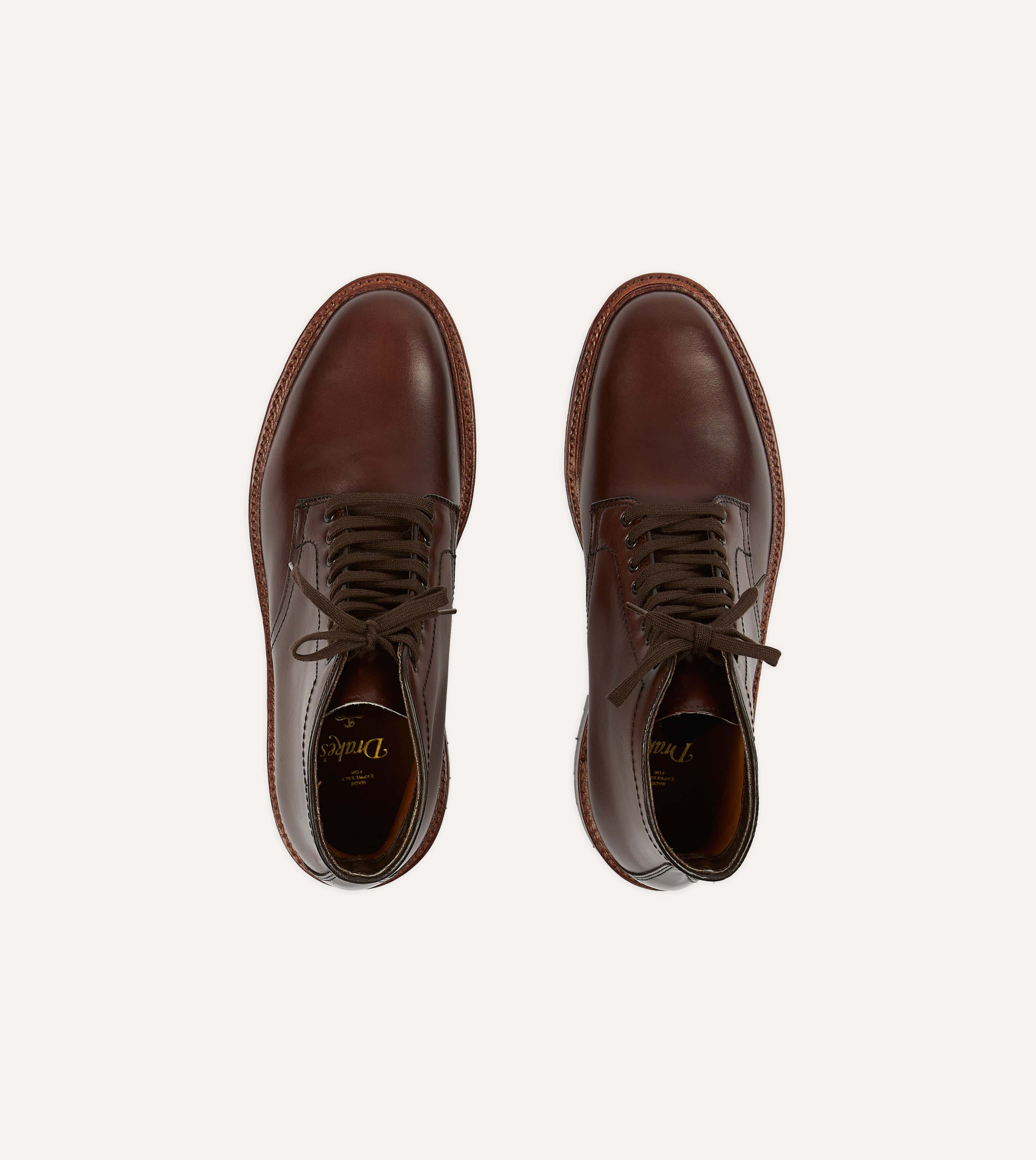 Alden Brown Calf Leather Plain Toe Boot
