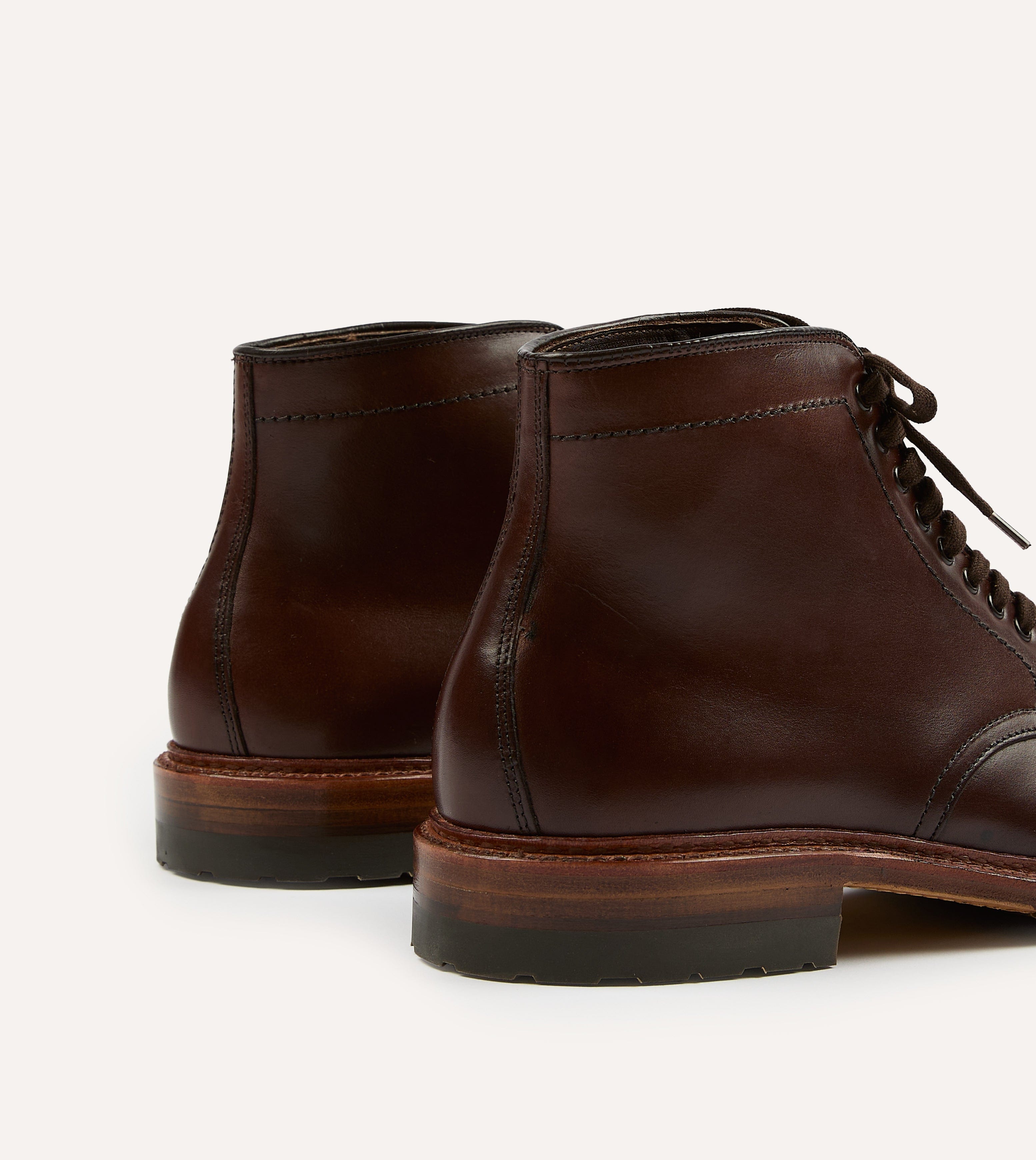 Alden Brown Calf Leather Plain Toe Boot