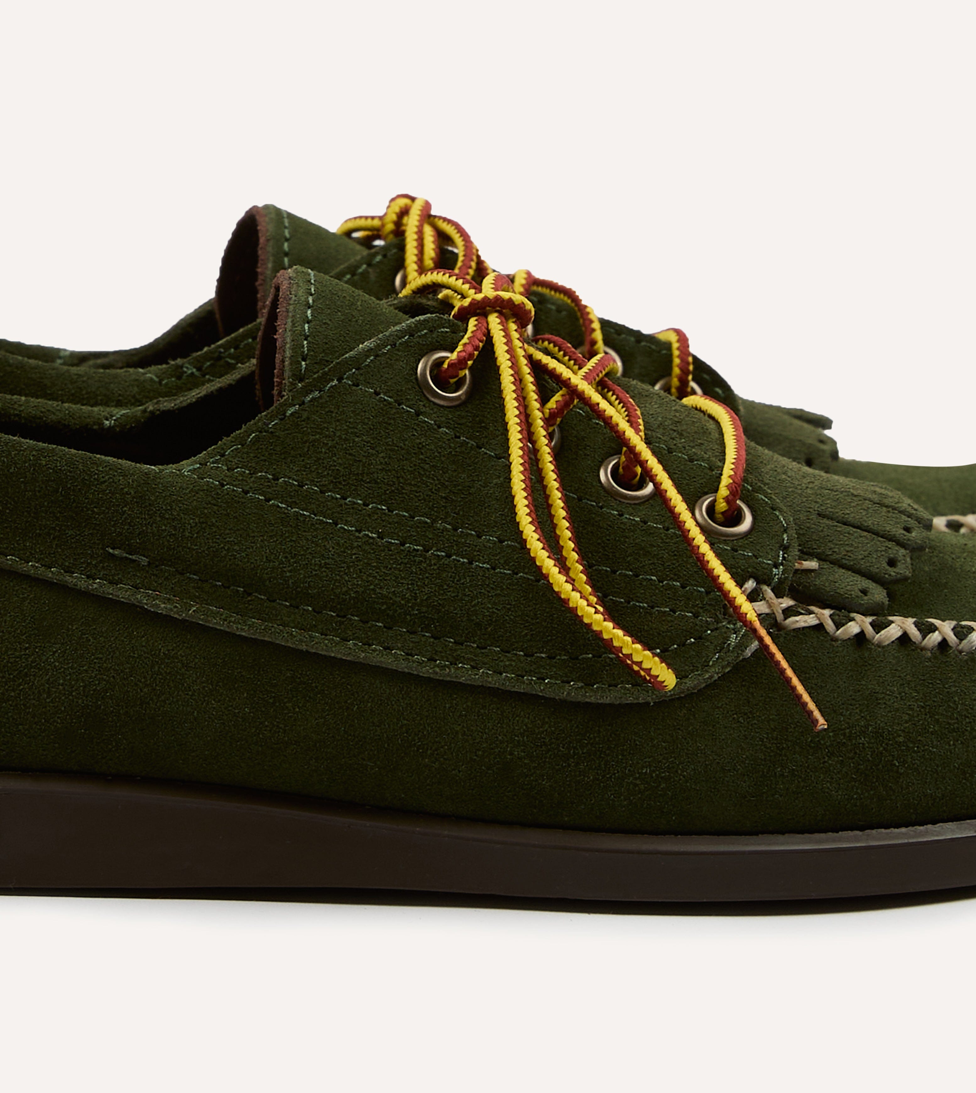 Drake's by Sebago Campsides Askook Kilt Green Suede Shoe