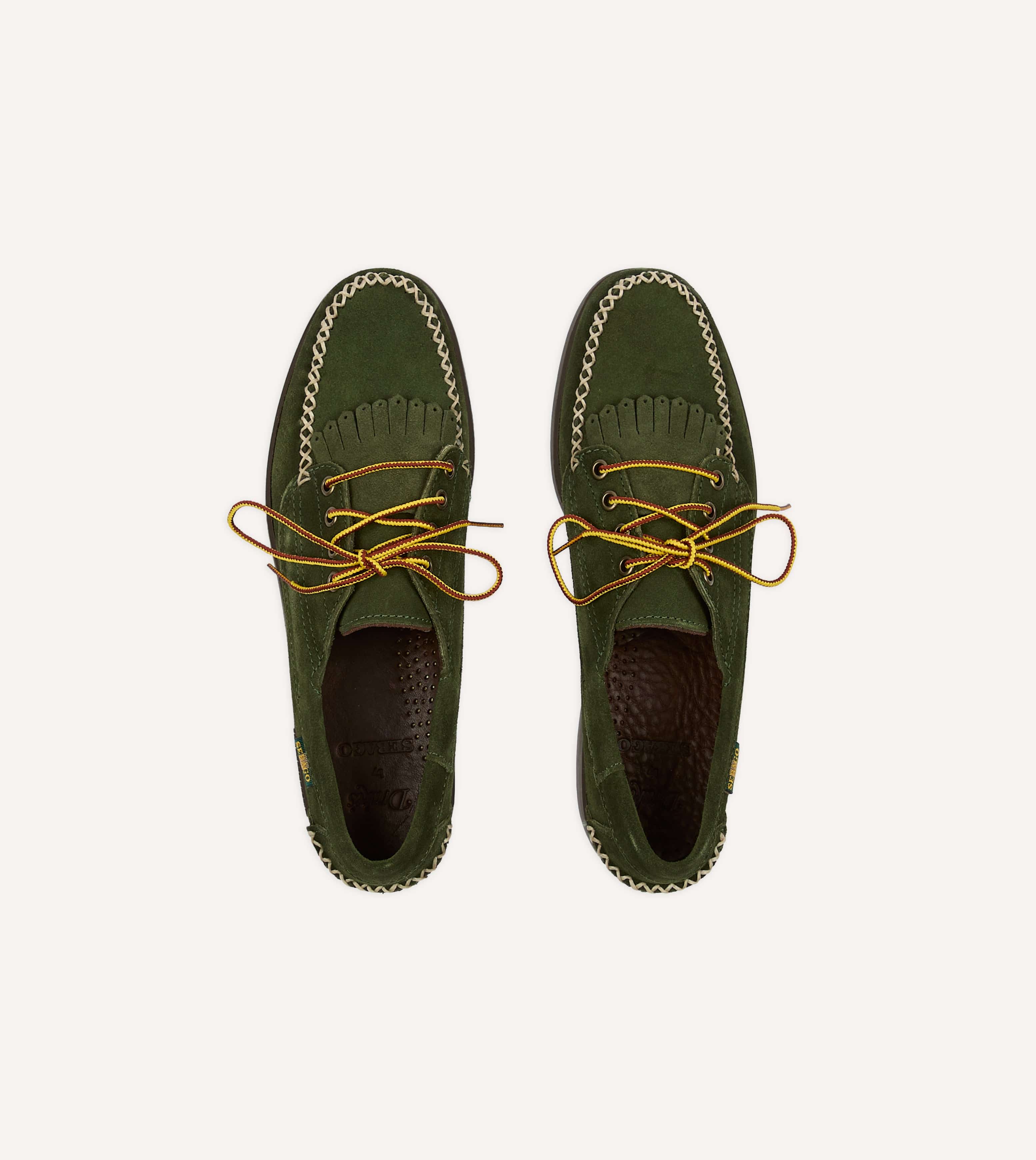 Drake's by Sebago Campsides Askook Kilt Green Suede Shoe