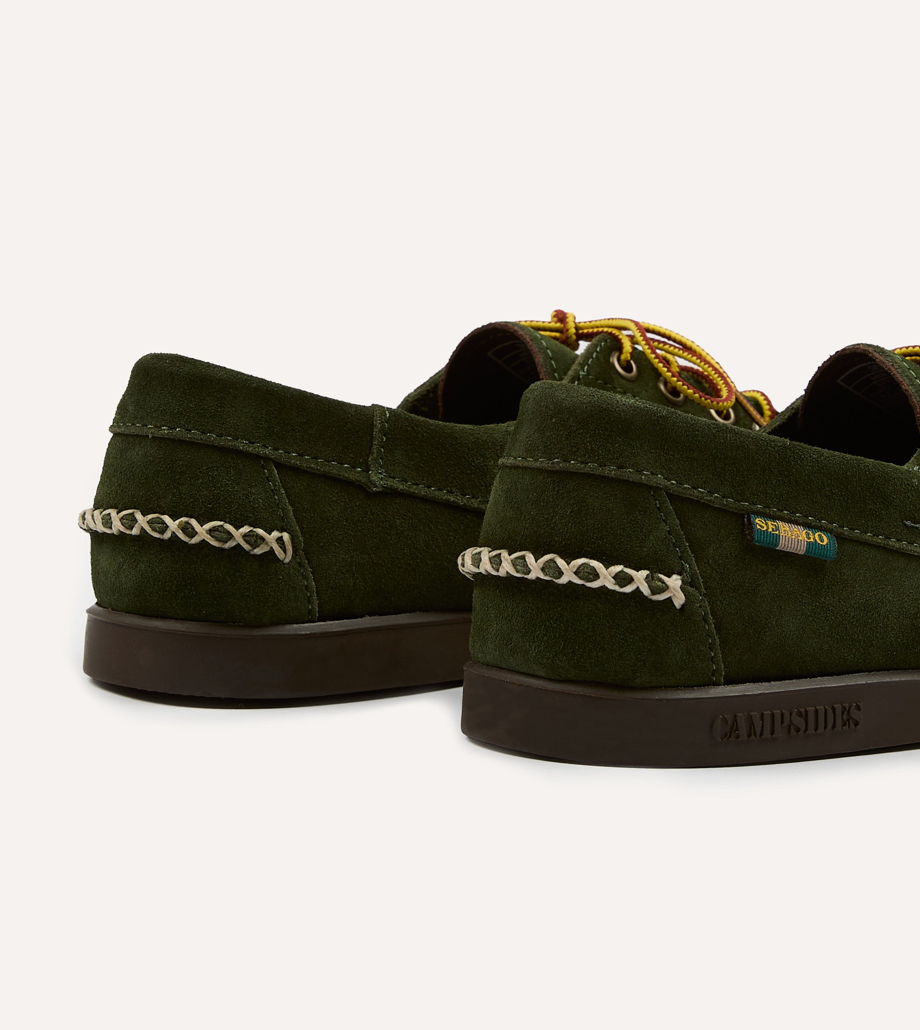 Drake's by Sebago Campsides Askook Kilt Green Suede Shoe