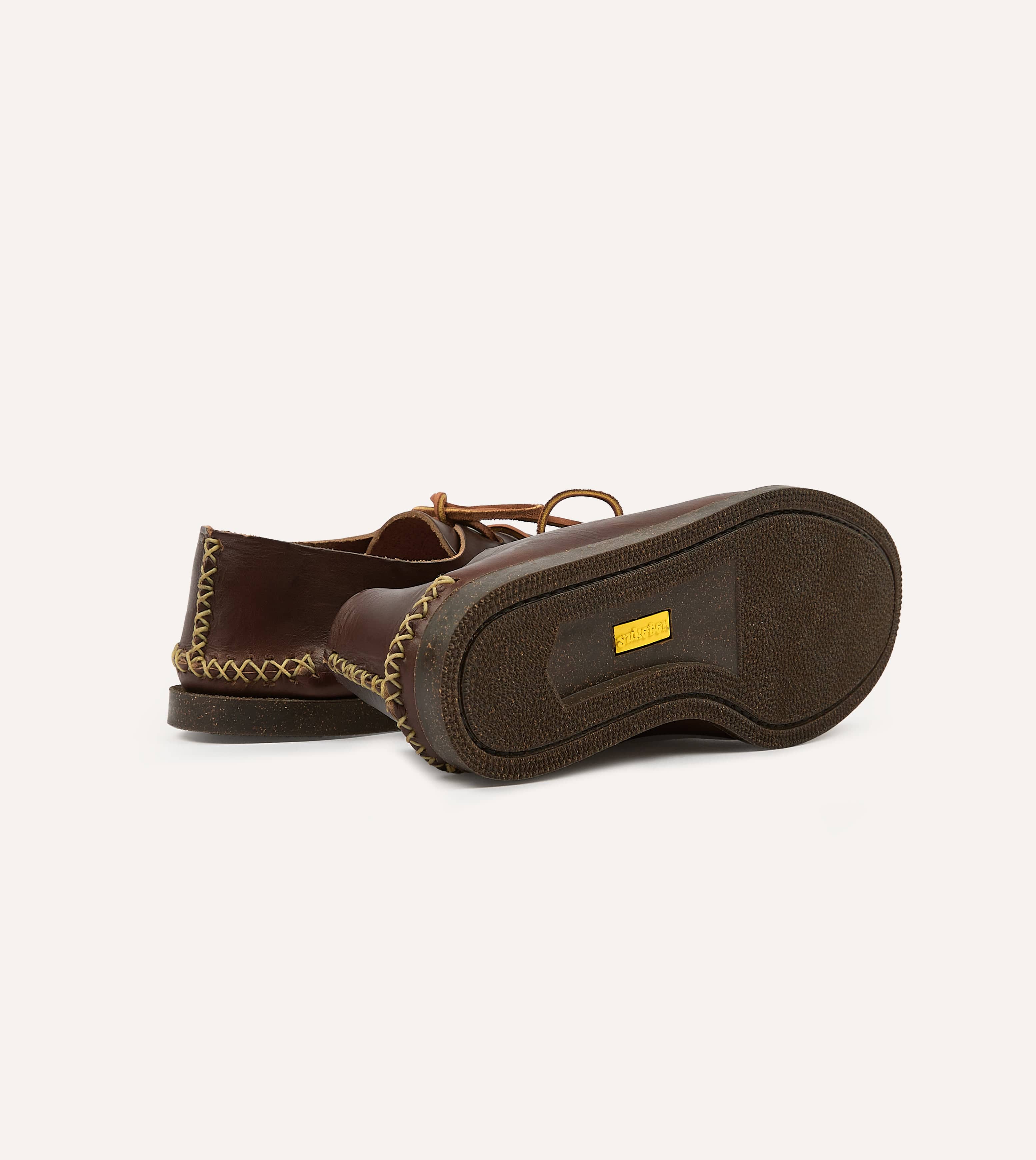 Yuketen Brown Two-Piece Oxford with Camp Sole