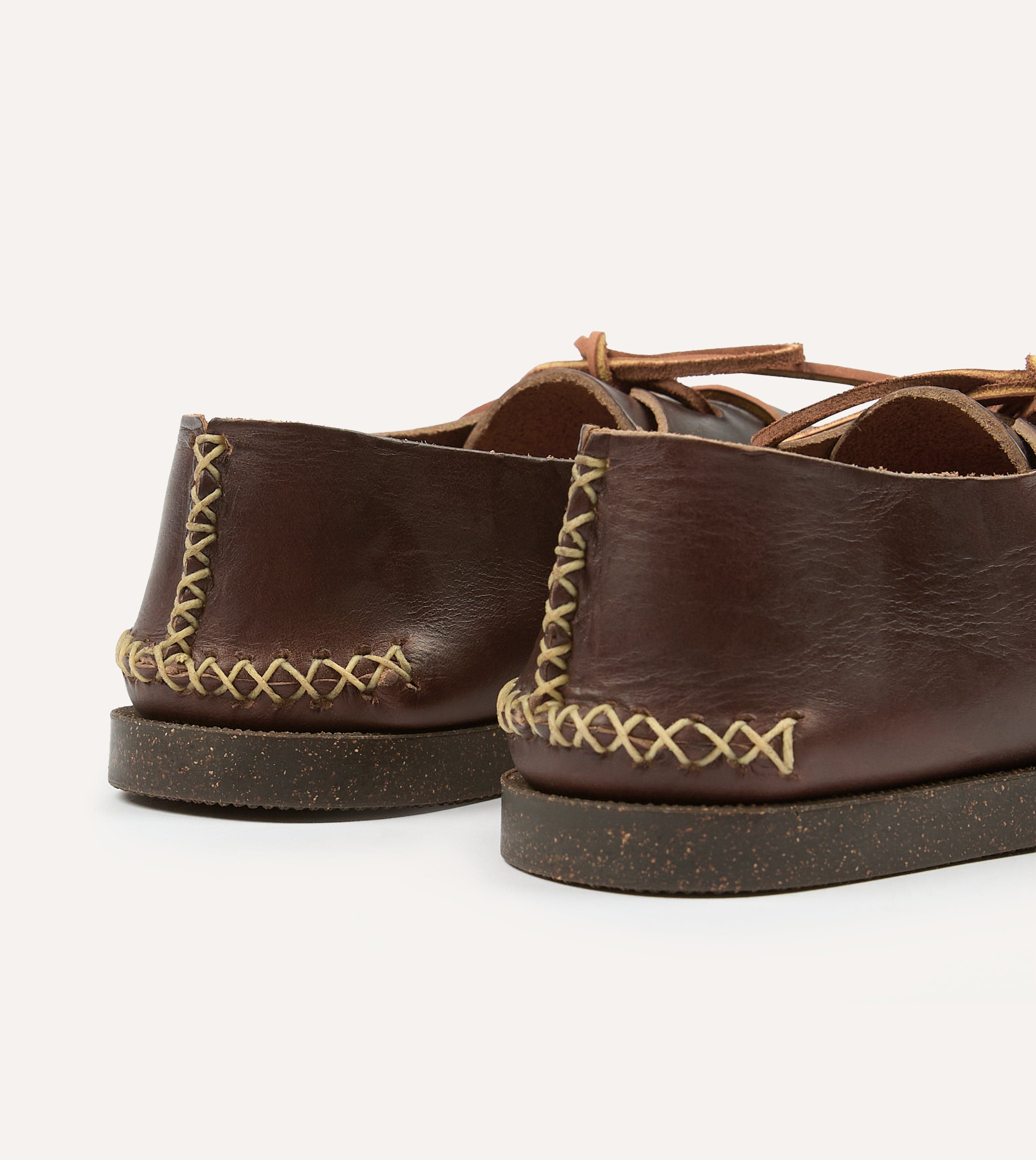 Yuketen Brown Two-Piece Oxford with Camp Sole