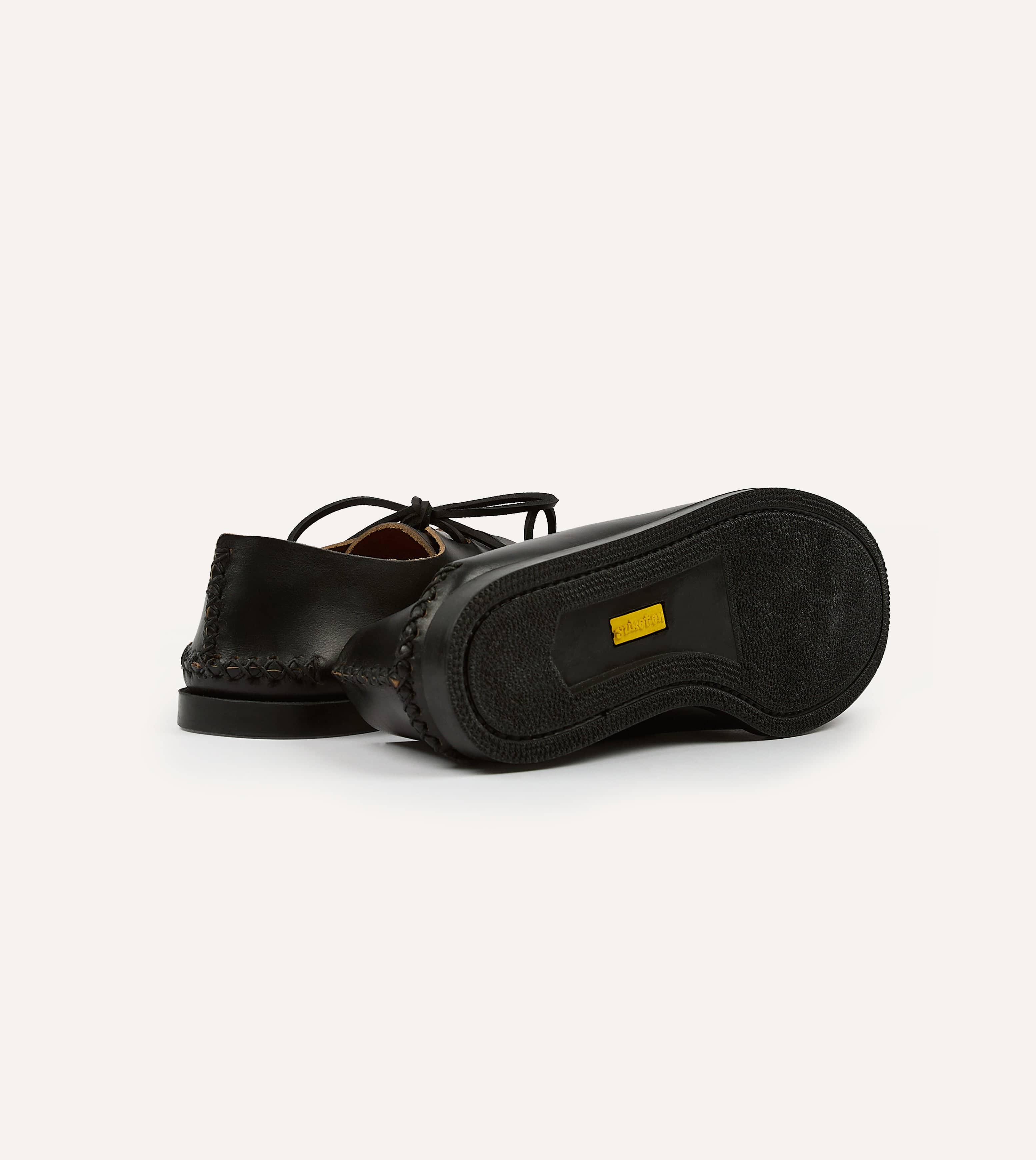 Yuketen Black Two-Piece Oxford with Camp Sole