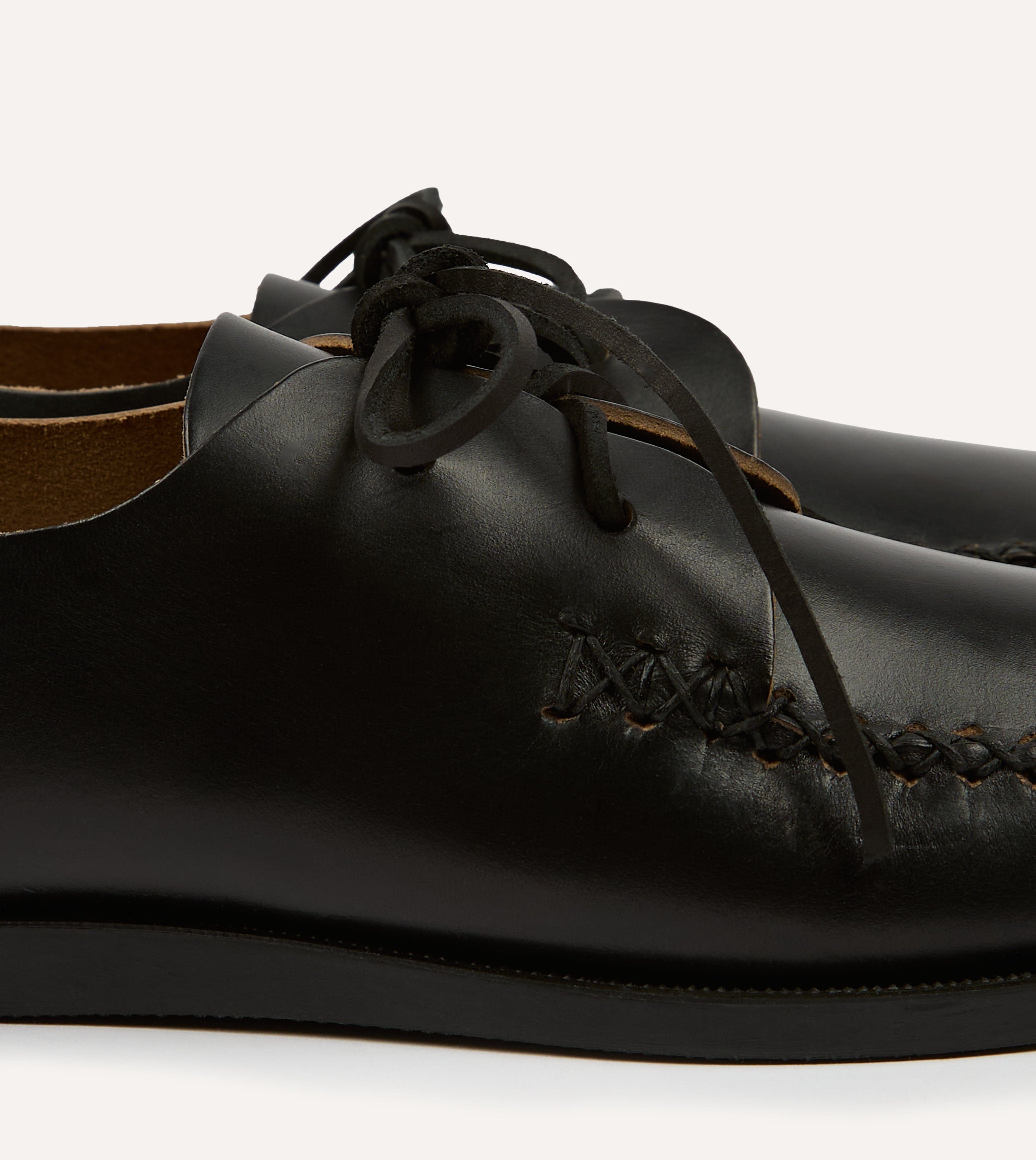 Yuketen Black Two-Piece Oxford with Camp Sole