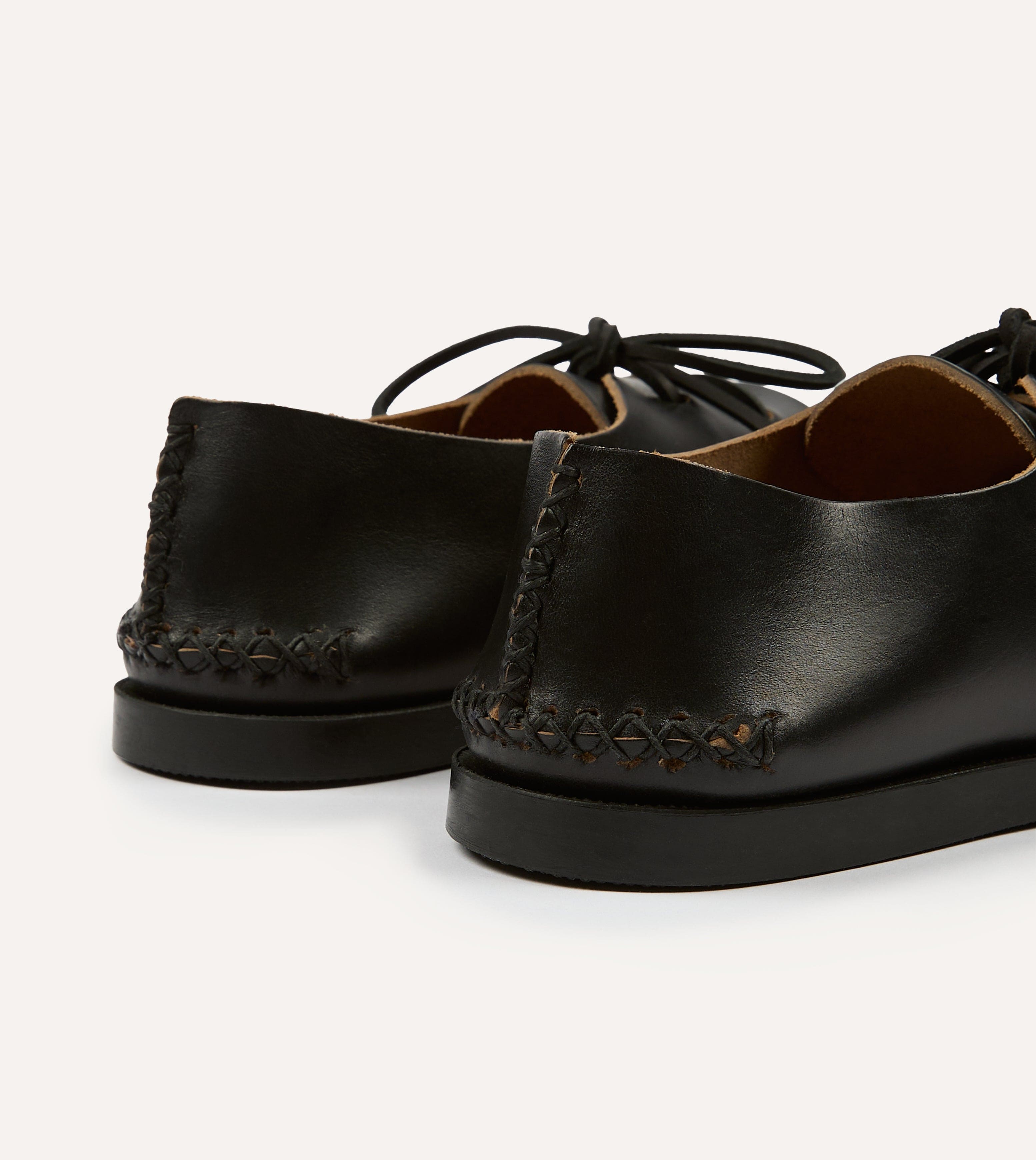 Yuketen Black Two-Piece Oxford with Camp Sole
