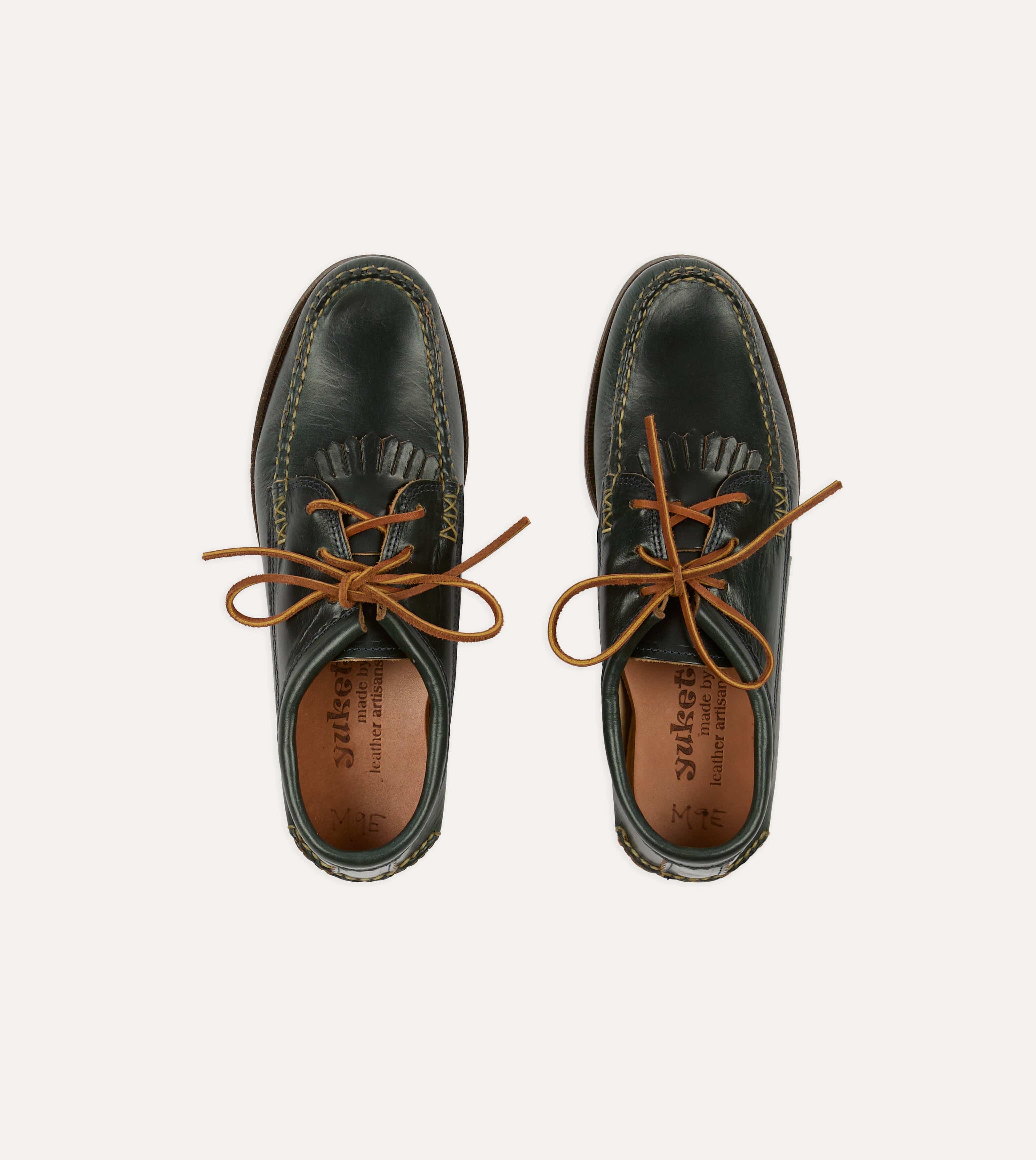 Yuketen Navy Kiltie Blucher with Camp Sole