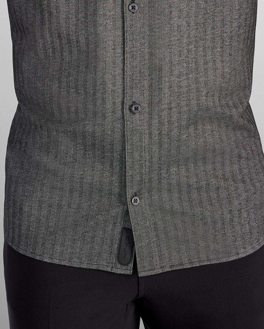 Herringbone Short Sleeve Button Down