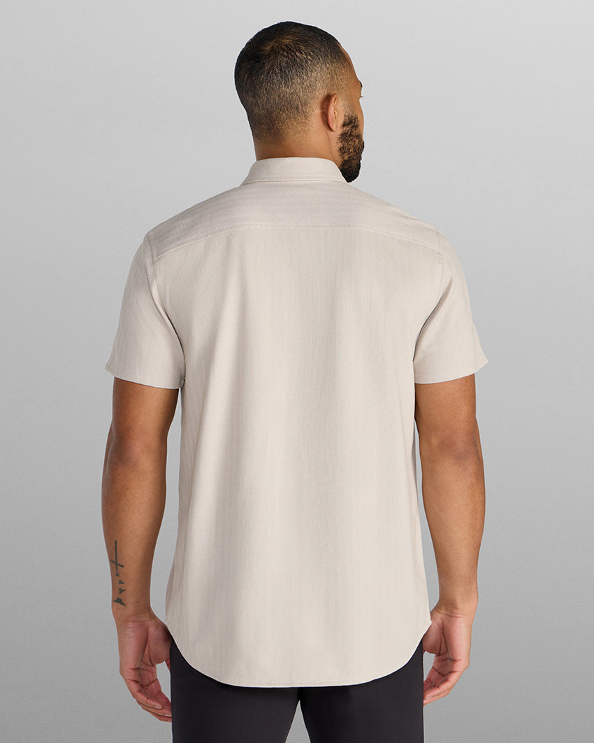 Herringbone Short Sleeve Button Down
