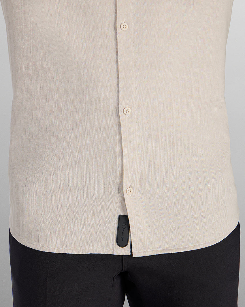 Herringbone Short Sleeve Button Down