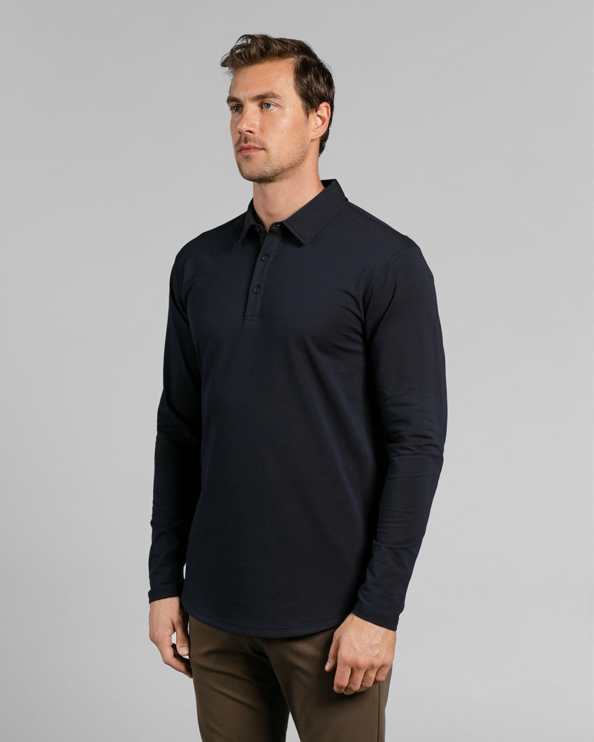 Drop-Cut Long Sleeve: LUX Polo